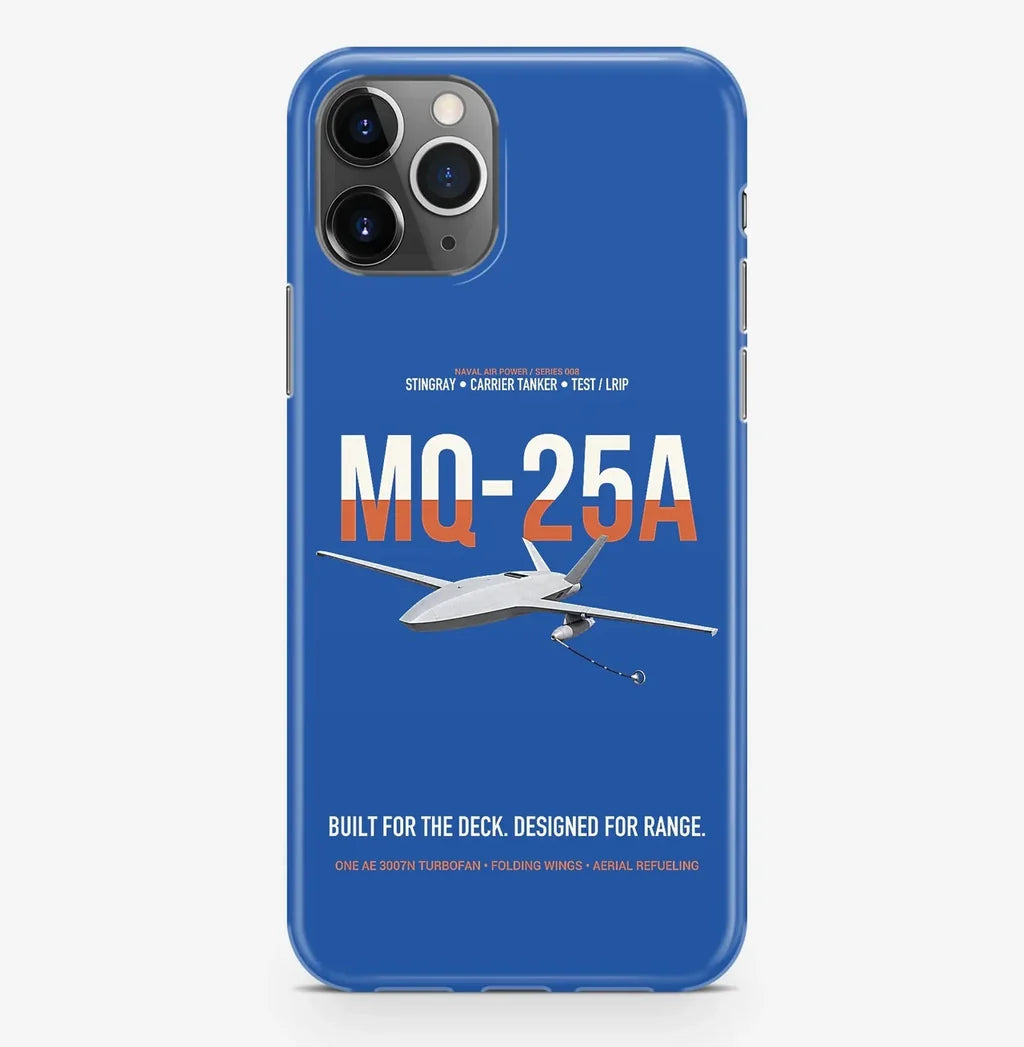 MQ-25A STINGRAY design on blue magsafe iphone case, for iPhone Pro Max