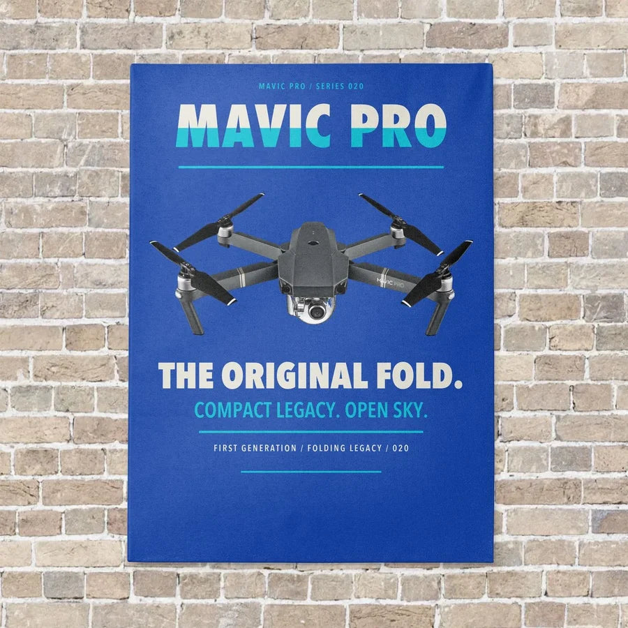 DJI Mavic Pro vertical canvas print - no frame - blue background