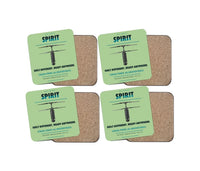 Thumbnail for Ascent AeroSystems Spirit design on light green 4 pieces set coaster
