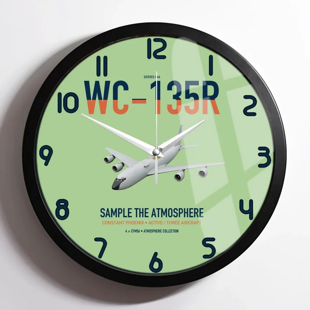 WC-135R Constant Phoenix design on light green framed wall clock