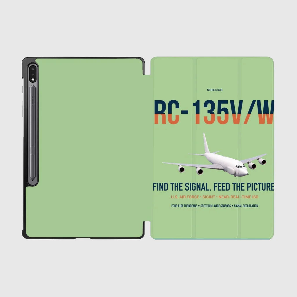 RC-135V W Rivet Joint design on light green samsung tablet tablet case