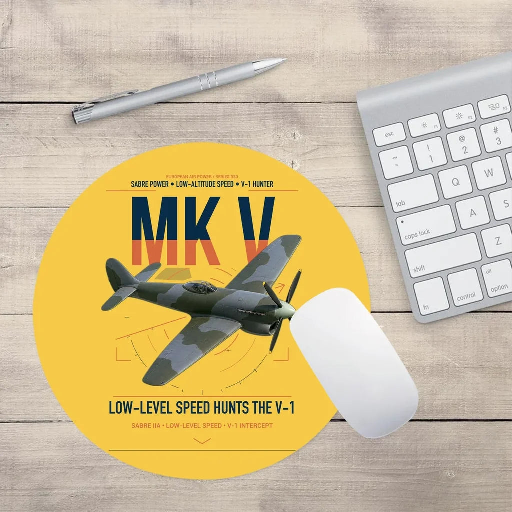 Hawker Tempest Mk V design on yellow round mouse pad