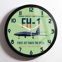 Thumbnail for FH-1 Phantom First Jet Takes the Deck design on light green framed wall clock