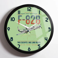 Thumbnail for F-82B Twin Mustang design on light green framed wall clock