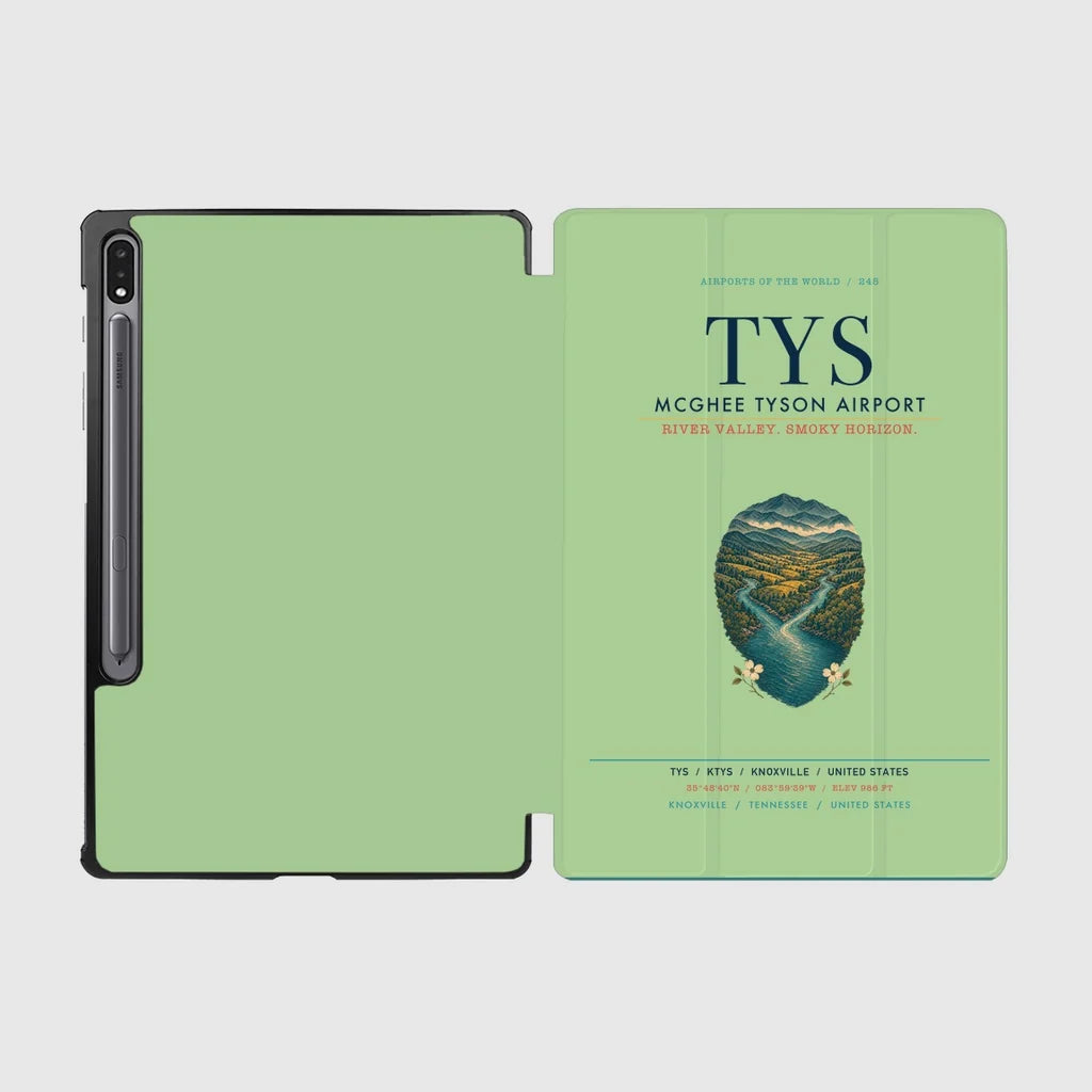 McGhee Tyson Airport Knoxville (TYS) design on light green samsung tablet tablet case