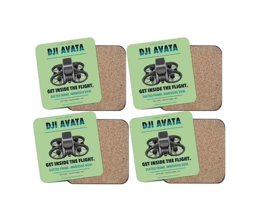 DJI Avata design on light green 4 pieces set coaster