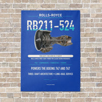 Thumbnail for RB211-524 vertical canvas print - no frame - blue background