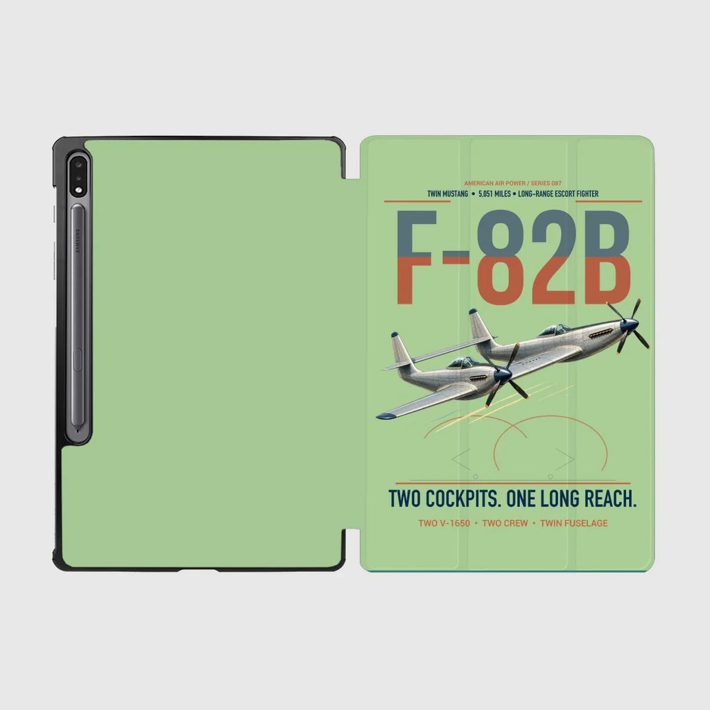 F-82B Twin Mustang design on light green samsung tablet tablet case