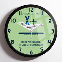 Thumbnail for Cessna Citation X+ design on light green framed wall clock