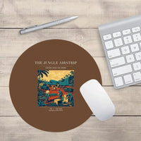 Thumbnail for VINTAGE G4524 - The Jungle Airstrip - Designed Mouse Pads design on brown round
