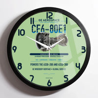 Thumbnail for CF6-80E1 design on light green framed wall clock