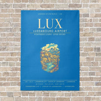 Thumbnail for Luxembourg Airport LUX - Canvas Framed - Turquoise