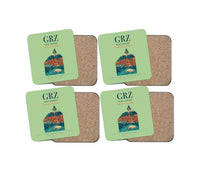 Thumbnail for Graz Airport (GRZ) design on light green 4 pieces set coaster