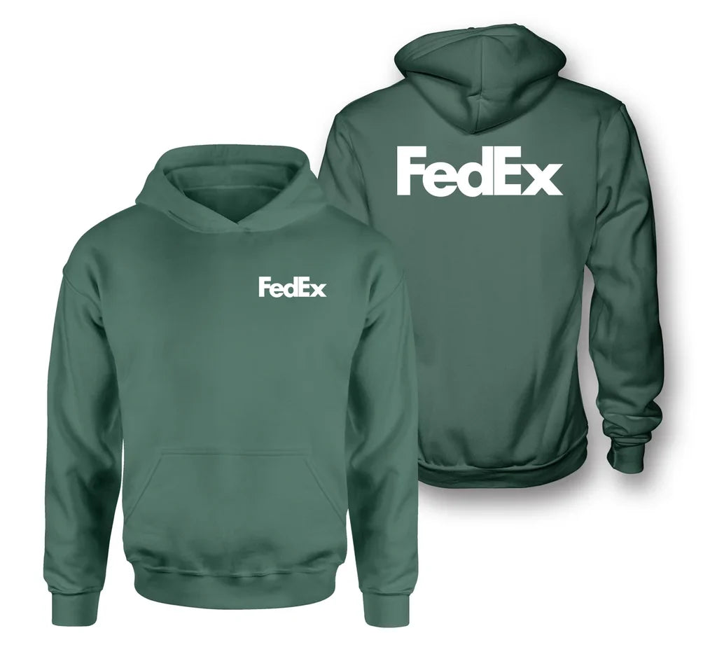 FedEx logo on green double side hoodie
