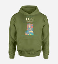 Thumbnail for Liège Airport (LGG) design on green army hoodie single-side print