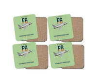Thumbnail for Hawker Hunter F6 design on light green 4 pieces set coaster