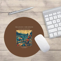 Thumbnail for VINTAGE G4488 - The Logging Camp Lifeline - Designed Mouse Pads design on brown round
