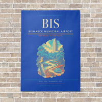 Thumbnail for Bismarck Municipal Airport BIS - Canvas No Frame - Blue