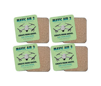 Thumbnail for DJI Mavic Air 2 design on light green 4 pieces set coaster