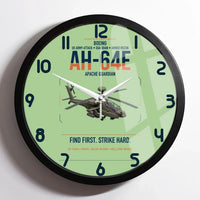 Thumbnail for Boeing AH-64E Apache Guardian design on light green framed wall clock