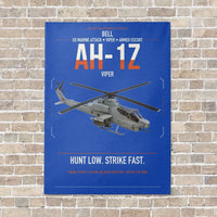 Thumbnail for Bell AH-1Z Viper vertical canvas print - no frame - blue background
