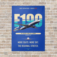 Thumbnail for Embraer E190 vertical canvas print - no frame - blue background