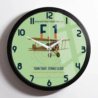 Thumbnail for Sopwith Camel F.1 design on light green framed wall clock