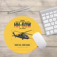 Thumbnail for Sikorsky HH-60W Jolly Green II design on yellow round mouse pad