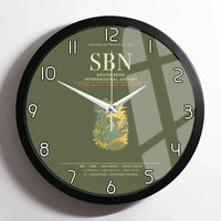 Thumbnail for South Bend International Airport SBN Wall-Clock Framed - Green Army
