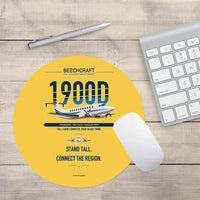 Thumbnail for Beechcraft 1900D design on yellow round mouse pad