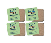 Thumbnail for Aviat Husky A-1C-180 design on light green 4 pieces set coaster