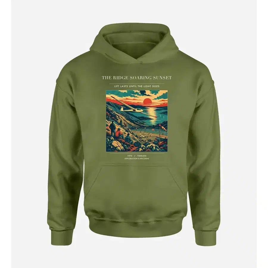 VINTAGE G4475 - The Ridge Soaring Sunset - Premium Hoodie design on greenarmy premium