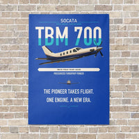 Thumbnail for Socata TBM 700 vertical canvas print - no frame - blue background