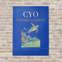 Thumbnail for Vilo Acuña Airport CYO — Cayo Largo del Sur vertical canvas print - no frame - blue background