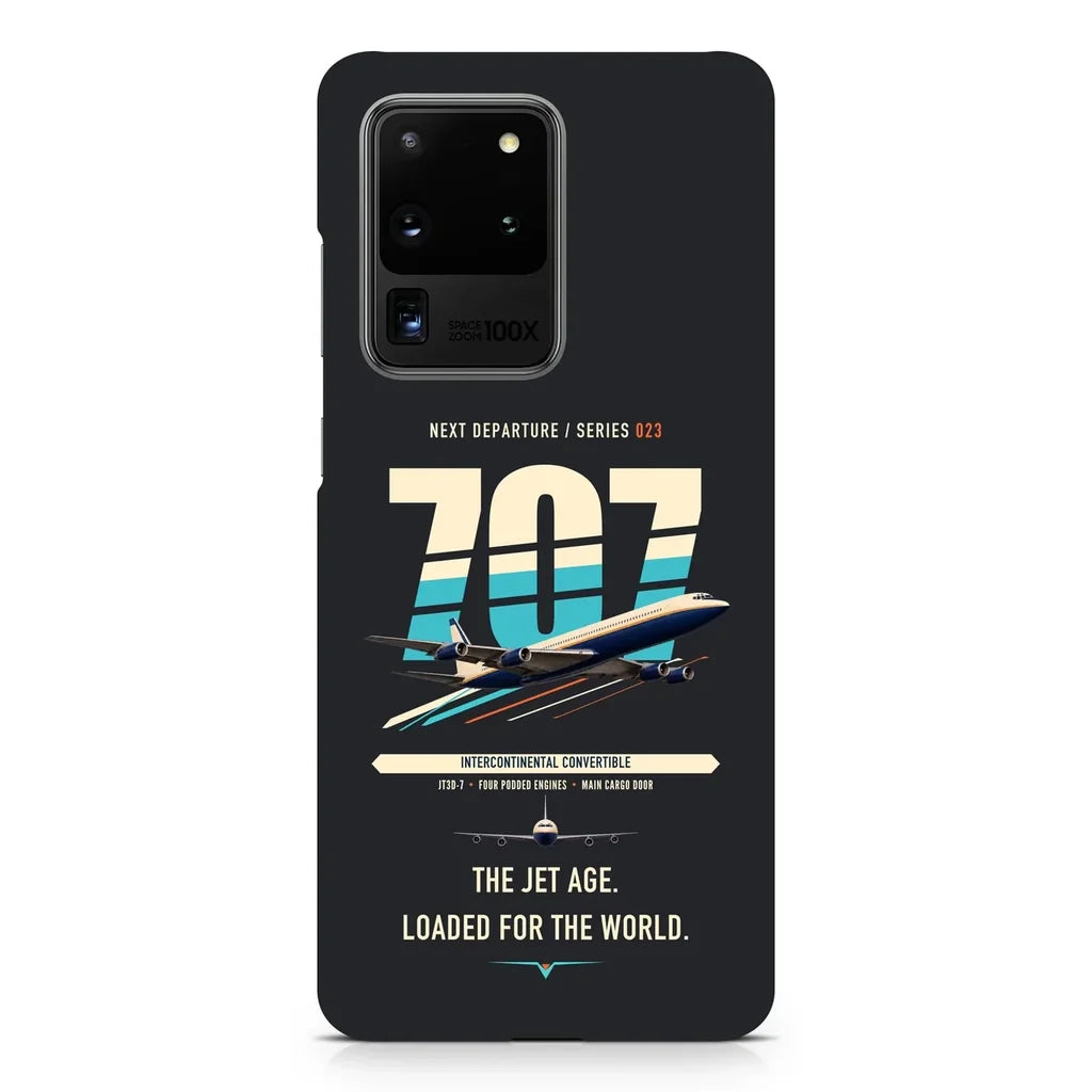 Boeing 707-320C design on samsung case - black