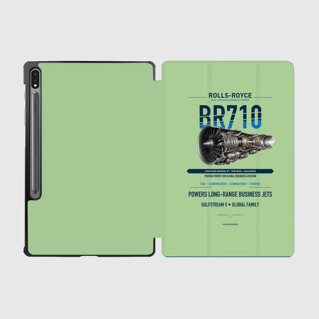 BR710 design on light green samsung tablet tablet case