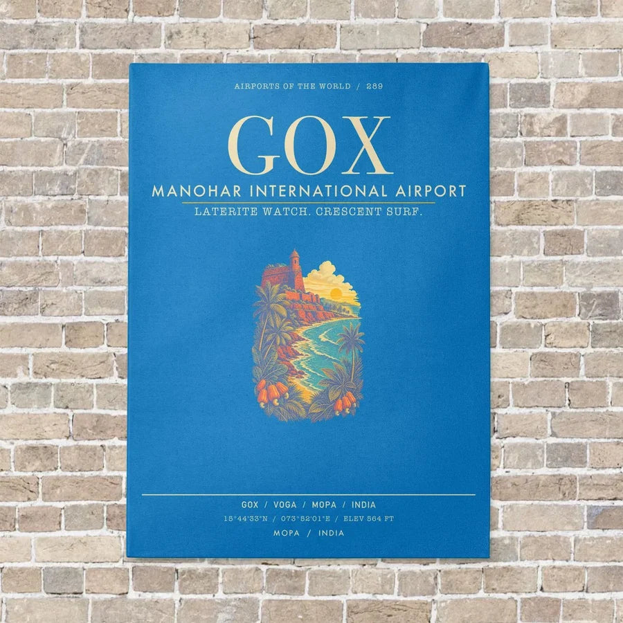 Manohar International Airport Mopa GOX - Canvas Framed - Turquoise