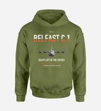 Thumbnail for Short Belfast C.1 design on green army double-side hoodie, single-side print