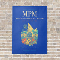 Thumbnail for Maputo International Airport MPM vertical canvas print - no frame - blue background