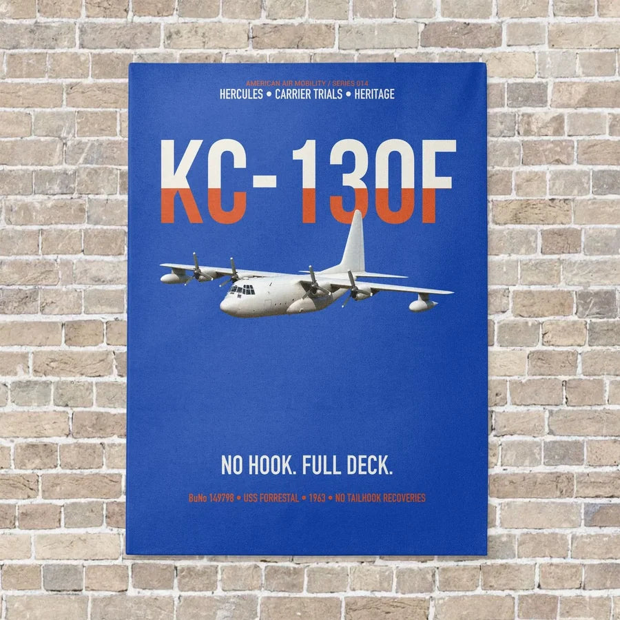 KC-130F BuNo 149798 vertical canvas print - no frame - blue background