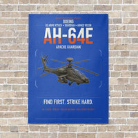 Thumbnail for Boeing AH-64E Apache Guardian vertical canvas print - no frame - blue background