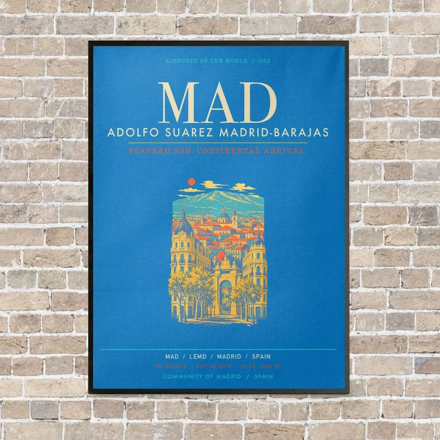 Adolfo Suarez Madrid-Barajas Airport MAD - Canvas Framed - Turquoise