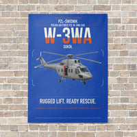 Thumbnail for PZL-Świdnik W-3WA Sokół vertical canvas print - no frame - blue background