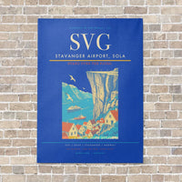 Thumbnail for Stavanger Airport, Sola SVG vertical canvas print - no frame - blue background