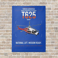Thumbnail for Turkish Aerospace T625 Gökbey vertical canvas print - no frame - blue background
