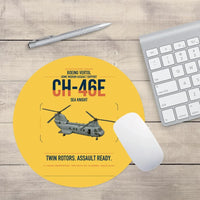 Thumbnail for Boeing Vertol CH-46E Sea Knight design on yellow round mouse pad