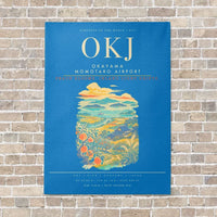 Thumbnail for Okayama Momotaro Airport OKJ - Canvas Framed - Turquoise