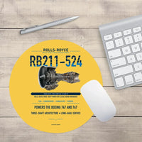 Thumbnail for RB211-524 design on yellow round mouse pad
