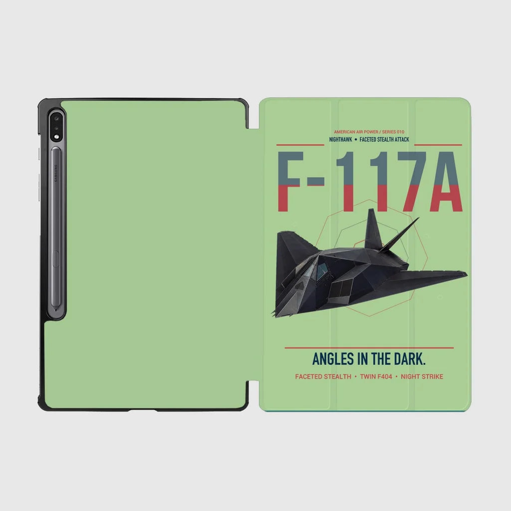 F-117A Nighthawk design on light green samsung tablet tablet case