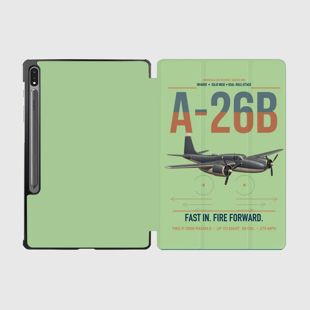 A-26B Invader design on light green samsung tablet tablet case